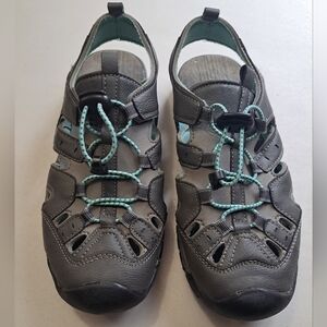 Northside Grey & Aqua Burke II Sport Sandal  Size 7